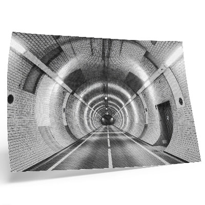 Poster till sovrum Symmetrisk svartvit tunnel med valv