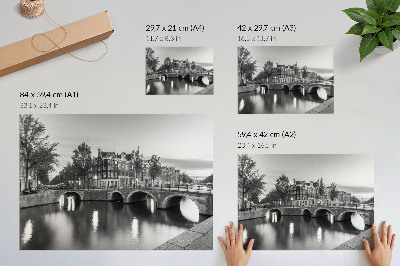 Väggposter Eleganta broar, klassisk arkitektur, kanaler