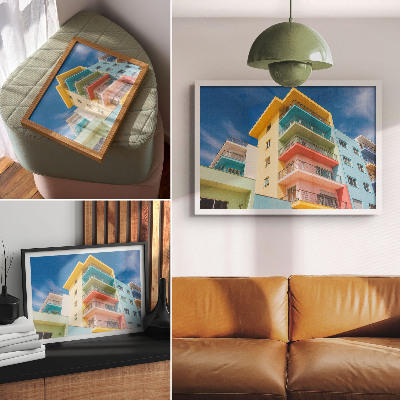 Stilren väggposter Färgens energi i modern arkitektur
