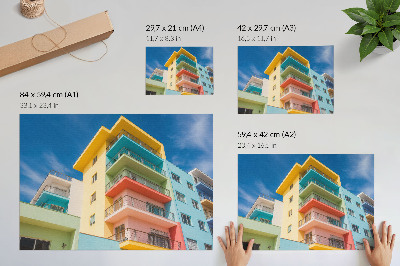 Stilren väggposter Färgens energi i modern arkitektur