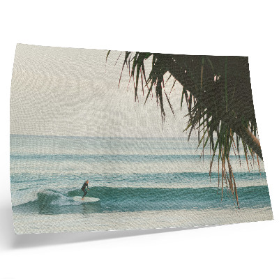 Poster till sovrum strand surfing vågor palm naturlighet fred