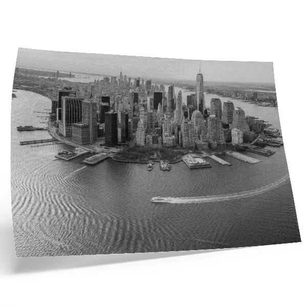 Poster med stadsmotiv modern panorama av skyskrapor