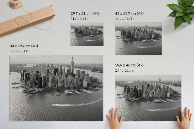 Poster till sovrum Modern panorama av stadens skyskrapor