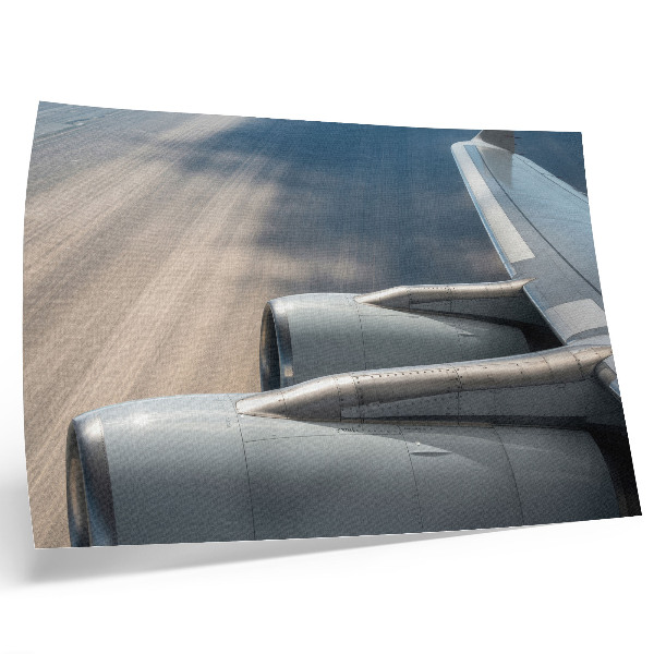 Stilren väggposter Flygplansvinge med dynamiskt perspektiv