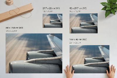 Stilren väggposter Flygplansvinge med dynamiskt perspektiv