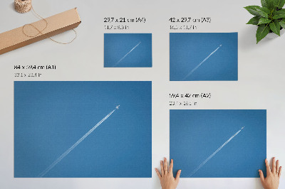 Poster Flygplan i den dynamiska atmosfären av himmelblå bakgrund