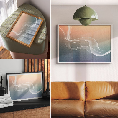 Poster till sovrum Pastellvågor subtil elegans harmoni