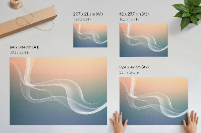 Poster till sovrum Pastellvågor subtil elegans harmoni