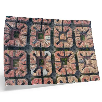 Väggposter geometrisk layout i neutrala färger med stadsmotiv