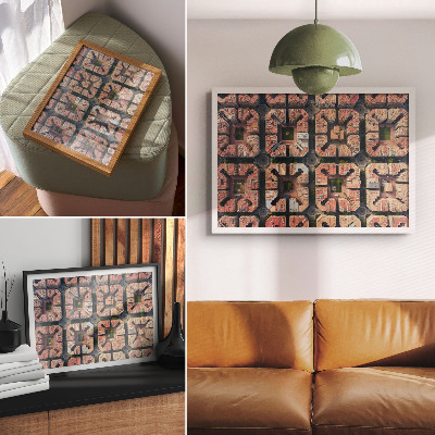 Väggposter Geometrisk layout neutrala färger stad