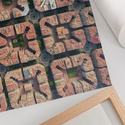 Väggposter Geometrisk layout neutrala färger stad