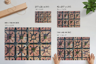 Väggposter Geometrisk layout neutrala färger stad