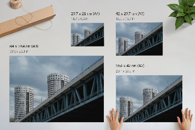 Poster till sovrum Bro och skyskrapor modernitet symmetri elegans