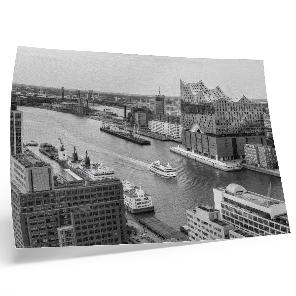 Poster till sovrum Modern stadsflod ikonisk arkitektur