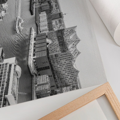 Poster till sovrum Modern stadsflod ikonisk arkitektur
