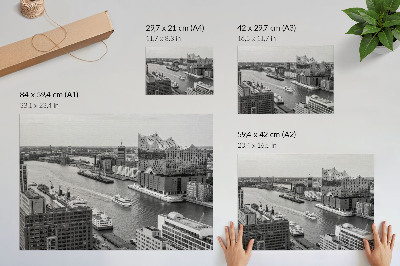 Poster till sovrum Modern stadsflod ikonisk arkitektur