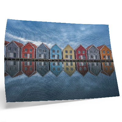 Poster Färgglada hus i modern stil, symmetri
