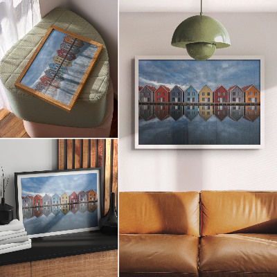 Poster Färgglada hus i modern stil, symmetri