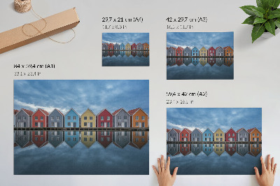 Poster Färgglada hus i modern stil, symmetri