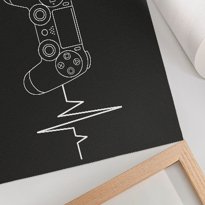 Poster till sovrum Minimalistiskt speltema svartvitt hjärta
