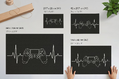 Poster till sovrum Minimalistiskt speltema svartvitt hjärta