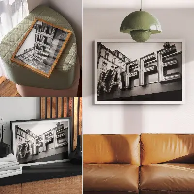 Väggposter med minimalistisk neonmotiv i urban stil