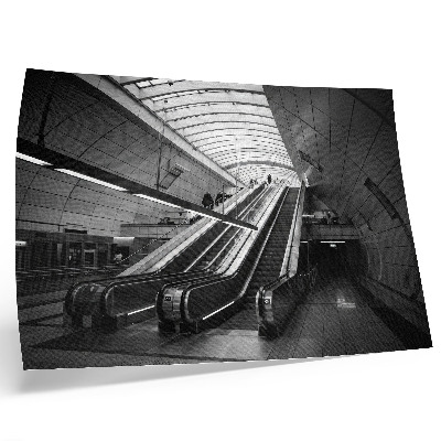Poster Modern arkitektur invändig rulltrappa