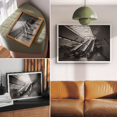 Poster Modern arkitektur invändig rulltrappa