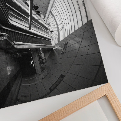Poster Modern arkitektur invändig rulltrappa