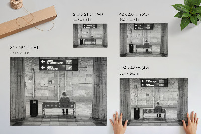 Stilren väggposter Minimalistisk urban rum grå modernitet