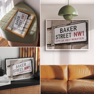 Stilren väggposter Baker Street Westminster gatuskylt