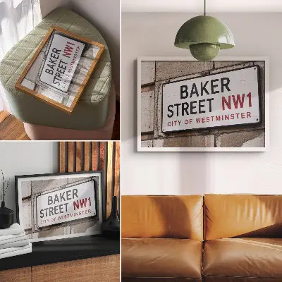 Väggposter Baker Street gatuskylt från Westminster