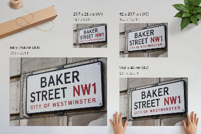 Stilren väggposter Baker Street Westminster gatuskylt