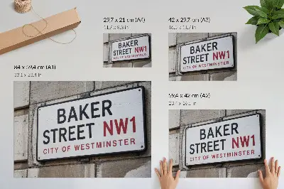 Väggposter Baker Street gatuskylt från Westminster