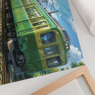 Poster till sovrum Illustrativt tåg i ett kustlandskap