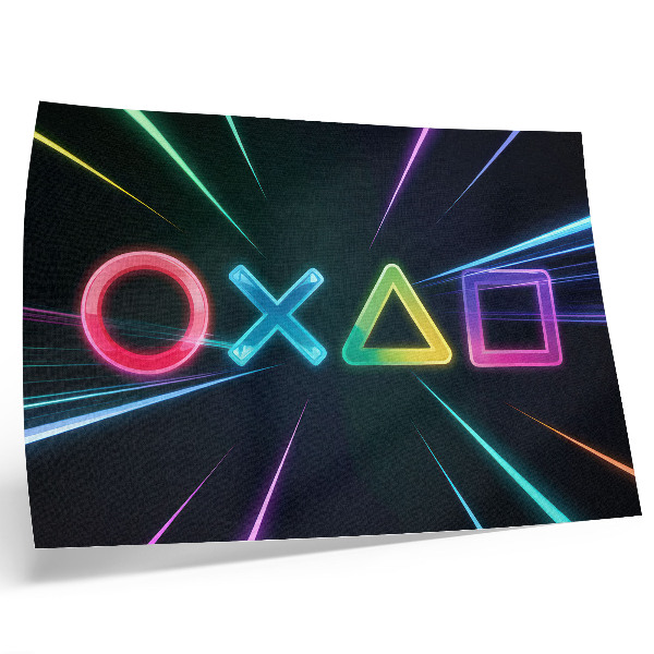 Väggposter Neongeometriska former i rörelse