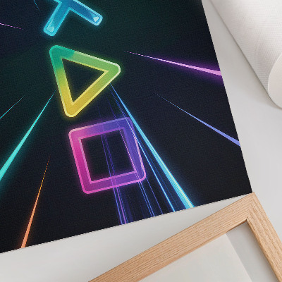 Väggposter Neongeometriska former i rörelse