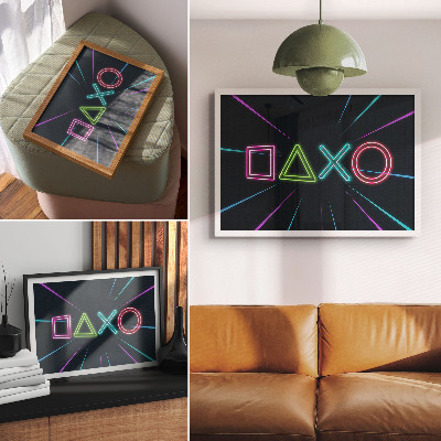 Stilren väggposter Neonformer, dynamiska färger, futuristisk