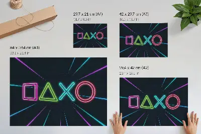 Neonformer väggposter med dynamiska färger och futuristisk design
