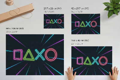 Stilren väggposter Neonformer, dynamiska färger, futuristisk