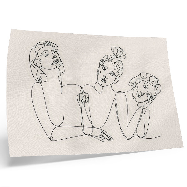 Poster Svarta och vita linjer, delikatess, karaktärernas intimitet