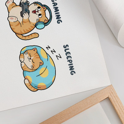Poster Roliga katter illustrationer söta roliga