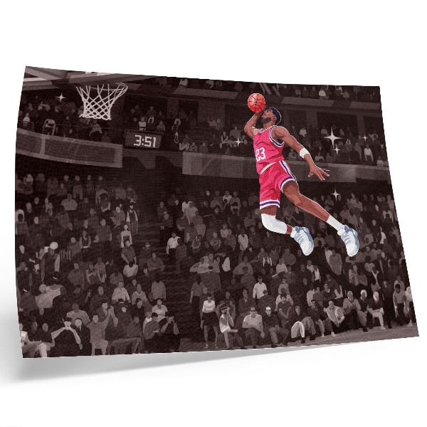 Väggposter Illustration av sportdynamik i kontrasterande färger