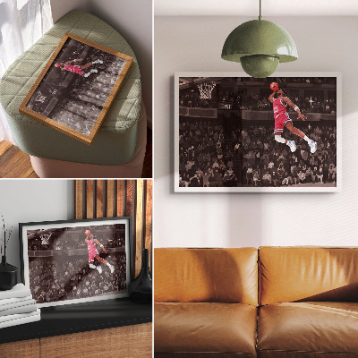 Väggposter Illustration av sportdynamik i kontrasterande färger