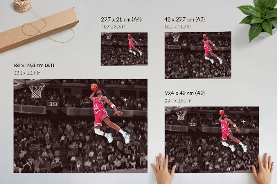Väggposter Illustration av sportdynamik i kontrasterande färger