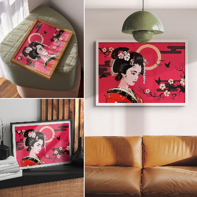 Stilren väggposter Orientaliska motiv modern blomkomposition