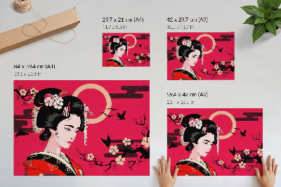 Stilren väggposter Orientaliska motiv modern blomkomposition