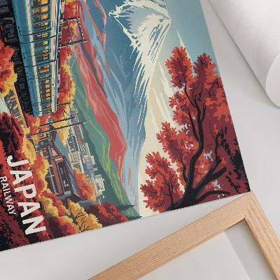 Poster till sovrum Ett tåg mot bakgrund av berg och naturens höstfärger