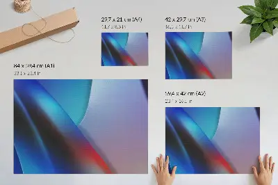 Väggposter med suddiga övergångar i djupa blå och lila toner