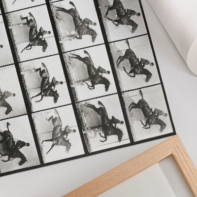 Poster till sovrum Plansch 640 av djurens förflyttning (1887), ridning fotograferad av Eadweard Muybridge